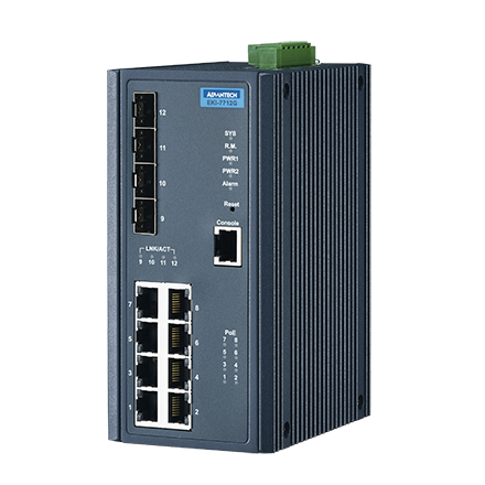 8 Gigabit Ethernet + 4 SFP Managed Switch with POE
